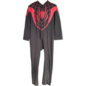 Youth Boys Marvel Spiderman Miles Morales Coverall One Piece Pajamas - Sz 8